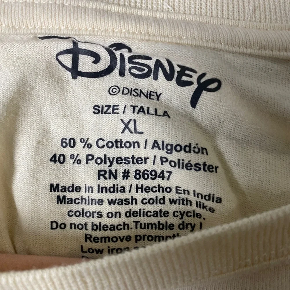 Disney Mickey Minnie Pluto North Pole Express‎ Christmas T-Shirt Cream XL